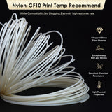 YXPOLYER Nylon Glass Fiber Reinforced Nylon Glass Filled Filament 1.75mm PA6-GF, 50gram Sample yxpolyer