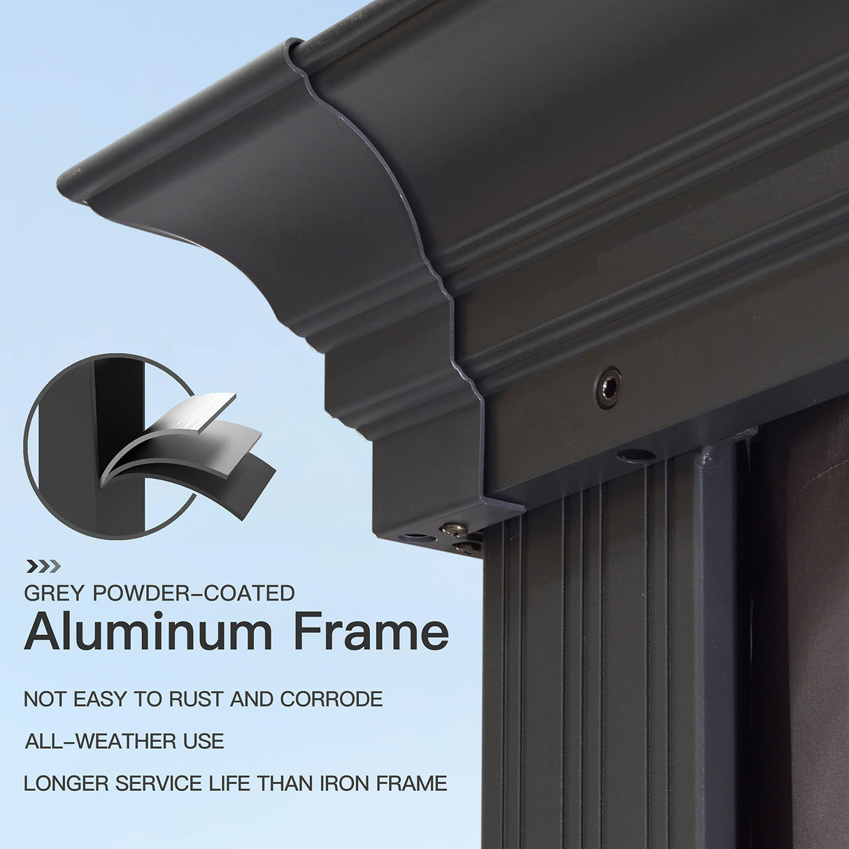 PURPLE LEAF 14' X 20' Outdoor Gazebo with Galvanized Steel Metal Roof Permanent Hardtop Gazebo for Patio Lawn and Garden Large Pavilion Grey PURPLE LEAF