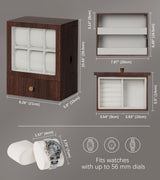 Homde Watch Box Wooden Display: Large Wood Storage for Men's Nightstand - Timeless Home Organizer (M Size) Homde