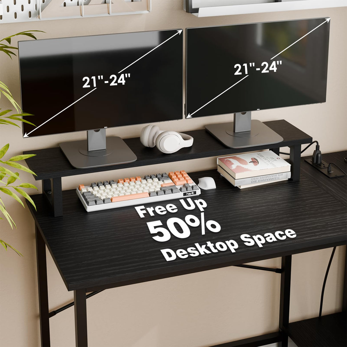 Fixwal L Shaped Gaming Desk with Power Outlets and LED Lights, 43 Inch Computer Desk with Charging Port, Small Corner Desk Table with Drawer and Shelf, Home Office Desk with Monitor Stand, Black Fixwal