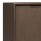 SIMPLIHOME Banting SOLID HARDWOOD Wide Modern Industrial Low Storage Cabinet for The Living, Entryway and Family Room, 32 inch, Walnut Brown SIMPLIHOME