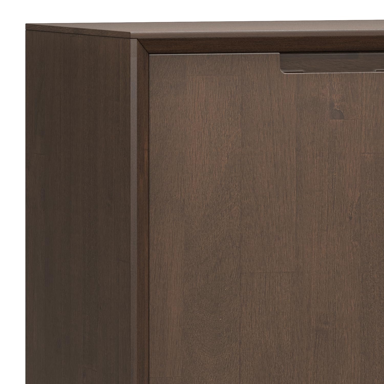 SIMPLIHOME Banting SOLID HARDWOOD Wide Modern Industrial Low Storage Cabinet for The Living, Entryway and Family Room, 32 inch, Walnut Brown - WoodArtSupply