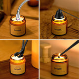 5 in 1 Candle Accessory Set,Candle Wick Trimmer Cutter,Candle Wick Dipper,Candle Wick Snuffer,Rechargeable Candle Lighter,Tweezers,Stainless Steel Candle Care Kit Home Gift for Aromatherapy(Black) HEYLOURB