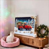 Christmas Truck Diamond Art Kits for Adults - Christmas Truck DIY 5D Diamond Painting Kit for Adults Home Decor Crafts - 12x16Inch HITO