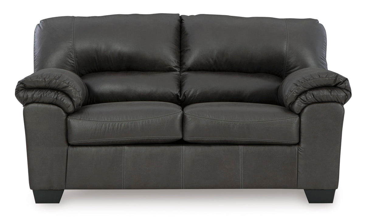 Signature Design by Ashley Bladen Faux Leather Loveseat, Gray Signature Design by Ashley