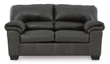 Signature Design by Ashley Bladen Faux Leather Loveseat, Gray Signature Design by Ashley