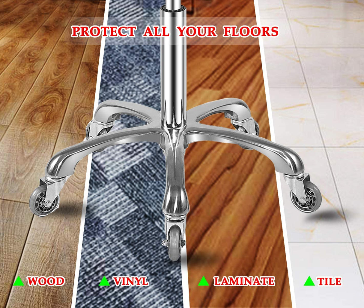 Ainilaily Rolling Stool with Wheels, Heavy Duty 400 lbs Stool for Shop Guitar Lab Tattoo Workbench Medical, Adjustable Swivel Stool Chair (Grey) Ainilaily