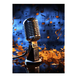 GHENBLT Microphone with Music Notes 5D Diamond Painting Kits for Adults Beginners Large Round Diamond Art Painting DIY Full Drill Diamond Dots Wall Paintings Gem Art for Gift Home Wall Decor 12"x16" GHENBLT