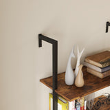 Panana Industrial 5 Tier Ladder Shelf, Open Space Book Shelf Wall Mount Bookshelf with Metal Frame Sturdy Bookcase for Living Room (Brown, 5 Tier) Panana