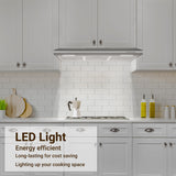 CIARRA Range Hood 30 inch Under Cabinet Ductless Vent Hood for Kitchen Stove Hood with 3 Speed Exhaust Fan in Stainless Steel CIARRA