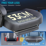 GTPLAYER Gaming Chair Fabric with Pocket Spring Cushion, Big and Tall Gaming Chair 350LBS High Back Computer Chair with Footrest for Adults Lumbar Support Swivel Game Chair for Office Gaming Gray GTPLAYER