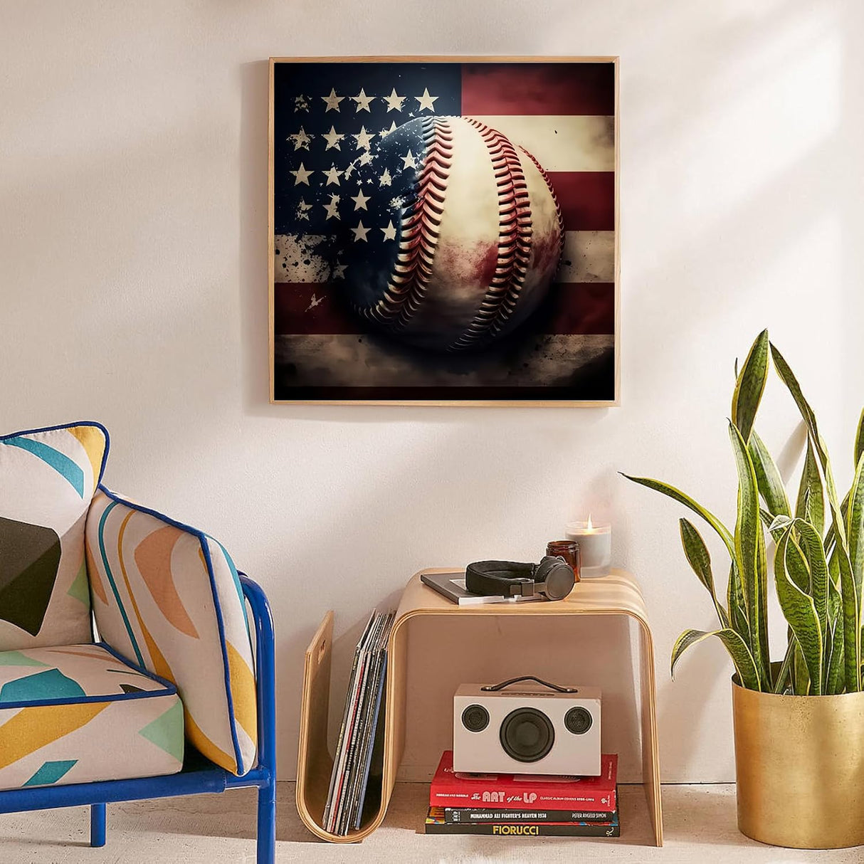 KTHOFCY 5D DIY Diamond Painting Kits for Adults, American Flag Baseball Full Drill Embroidery Cross Stitch Crystal Rhinestone Paintings Pictures Arts Wall Decor Painting Dots Kits 11.8X11.8 inch KTHOFCY