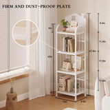 CICUFY Kids Book Shelf, 4-Tier Small Bookcase White Metal Bookshelf Modern Narrow Ladder Shelf Standing Display Shelves Storage Shelving Unit for Bedroom,Office,Living Room,Bathroom CICUFY