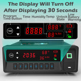 QINGENO Smart Gun Safe with Security Cable - Biometric Pistol Safe for 2 Handgun 3 Ways Quick Access with Fingerprint/Keypad/Key, for Nightstand Bedside Home with LCD and Voice Guide (White) QINGENO