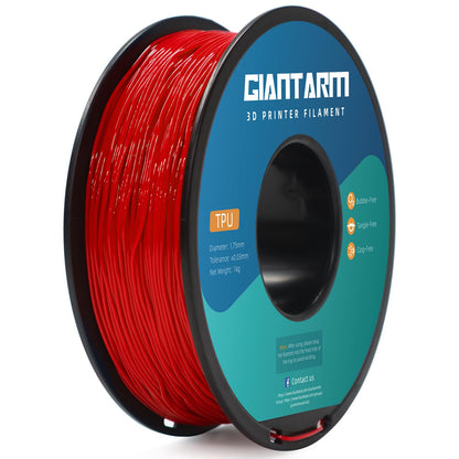 GIANTARM Red TPU Filament, 95A TPU Filament 1.75mm, Dimensional Accuracy +/- 0.03, Flexible Soft 3D Printer Filament 1kg Spool(2.2 lbs), Vacuum Packaging - WoodArtSupply