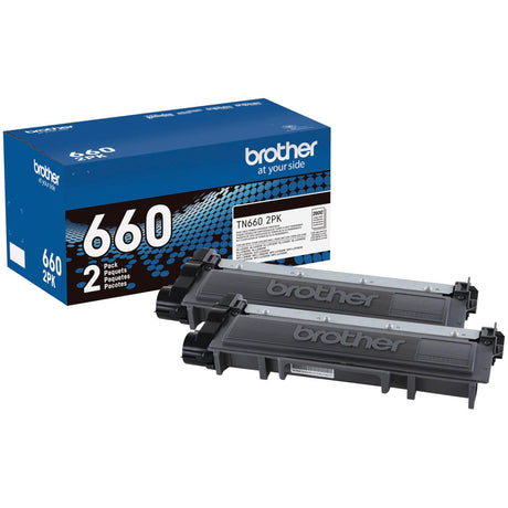 Brother Genuine High-Yield Black Toner Cartridge Twin Pack TN660 2PK (TN6602PK) Brother