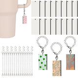 16Pcs Sublimation Charm Accessories for Cup,Sublimation Blanks Bulk Stanley Cup Charm for Tumbler Cup Sublimation Keychains Charm Sublimation Keychains MDF with Chain Jump Ring DIY Crafts (Rectangle) KKSUBCA