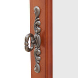 70'' Farmhouse Display Curio Cabinet with LED Lights, Corner Curio Storage Rack with Adjustable Shelves and Mirrored Back Panel, Tempered Glass Doors for Living Room, Light Bulb not Included, Walnut Bituman