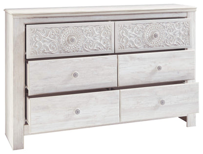 Signature Design by Ashley Paxberry Boho 6 Drawer Dresser, Whitewash - WoodArtSupply