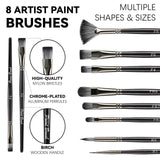 koseibal Acrylic Paint Set for Adults & Kids - 37PCS Painting Supplies Kit with 18 Colors Acrylic Paint, 8 Paint Brushes,6 Canvas Panels, Wooden Easel,Palette, Painting Pad, Cleaning Cup, Cloth koseibal