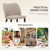 Homixis Wooden Dining Chairs Set of 4, Upholstered Kitchen Dining Room Chair, Modern Fabric Farmhouse Dinner Chair for Restaurant & Cafe, Camel Homixis