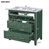 Merax 30" Bathroom Vanity with Sink Top, 3-Drawer Bathroom Vanity Storage Cabinet with Gold Pulls, Tip-Out Drawer, Solid Wood Frame Bath Storage Vanity with Ceramic Sink Merax