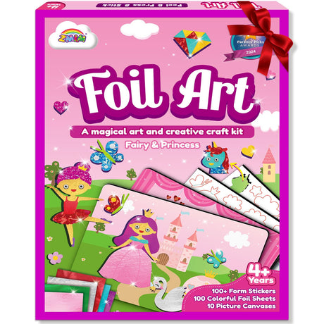 ZMLM Foil Art Kit for Kids - Arts Crafts Fun Mess Free Activity, Gifts for Ages 4 5 6 7 8 9 Girls Boys, Crafts for Kids Creative Birthday Easter Basket Stuffers Gifts Toys (Princess) ZMLM