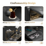 Reclining Sectional Couches for Living Room, L Shaped Large Sectional Reliner Sofa, Faux Leather Couch, Home Theater Seating with Console, Recliner Couch & Sofa Aotolo