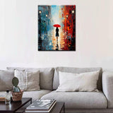 Fashion Girl Under Red Umbrella Paint by Numbers Kits with Brushes and Acrylic Pigment Graffitic Oil Painting for Adults, Lively Street Arts Crafts Project Home Decor Gifts 16''x20''( Framedless) TUMOVO