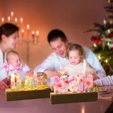 dcvbny 4Pcs Wood LED Lights Display Base,Rectangular Wooden Lighted Base Stand Warm Color for 3mm Thick Acrylic Plate Glass Plate Resin Art Paperweighs (4Pc Wood) dcvbny