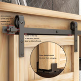 CCJH 6.5FT Mini Sliding Barn Door Hardware Kit Closet Cabinet 78" Track System Carbon Steel Basic Roller Hanger for Double Doors CCJH