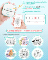 Memoking Sticker Printer - T02 Mini Portable Thermal Printer Inkless Sticker Maker Machine Bluetooth Pocket Label Maker for Study Graphics, Anatomical Diagrams, Photos, Students Memoking