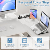 Aheaplus 53 Inch Gaming Desk with Power Outlets & LED Lights, Reversible L Shaped Computer Desk with 3 Drawers & Monitor Stand, Home Office Desk Corner Gamer Desk with Storage Shelves, White Aheaplus