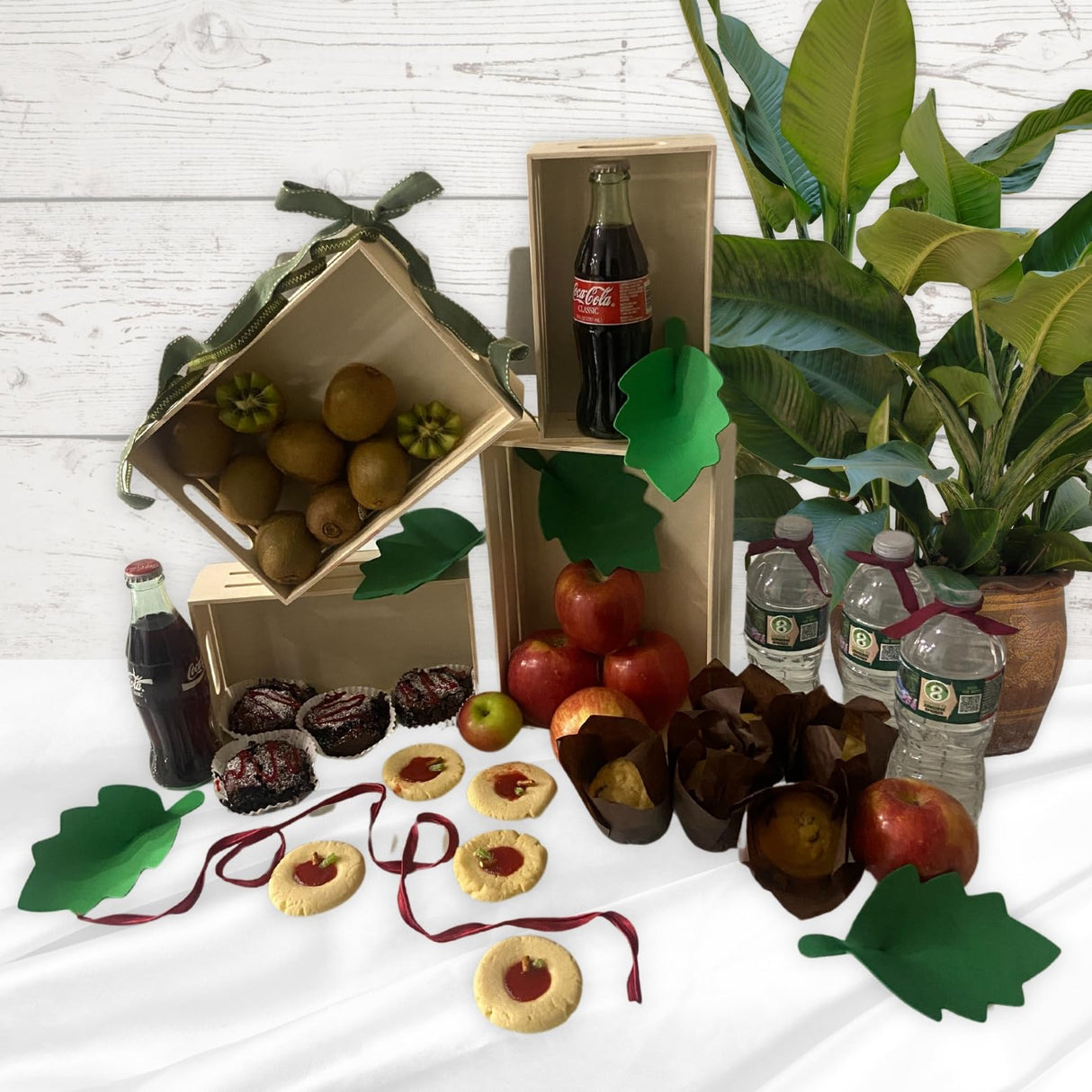 Wooden Tray - Set of 4 Wooden Tray with Handles Small Wood Crates Wooden Trays for Crafts Wood Crates for Display Small Wooden Pallets Apple Crates Wood Trays for Crafts Unfinished Wood Crate Nesting AoneFun