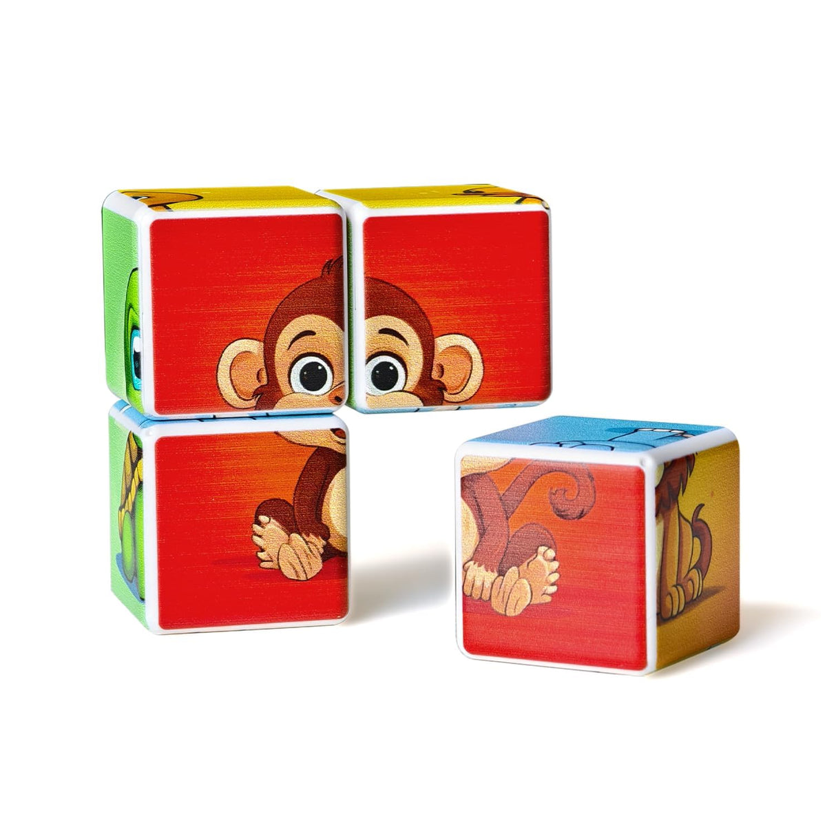 Pairez Toys 3D Magnetic Cubic Jigsaw Puzzle Toys for Toddlers, Large Building Blocks Cubes 1.65 Inches, Integrated with Magnets, 6 Patterns in Animal Theme Pairez Toys