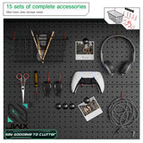 JWX DDB Gaming Pegboard Standing Shelf Units, Modular Pegboard and Shelf System with 15 Pieces Organizer Tool Holders JWX