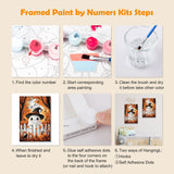 MOGTAA Halloween Ghost Paint by Numbers Kit for Adults Beginners with Frame, Fall Landscape Adult Paint by Number Kits on Canvas with Easel, Easy DIY Oil Painting Kits for Home Decor, 8x12in MOGTAA