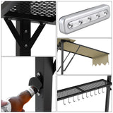 GarveeLife 8'x 5' Grill Gazebo Canopy,Outdoor BBQ Grill Patio Canopy Tent with Led Light/Extra Shadows*2/Bottle Opener/Hanging Hooks for Outdoor/Backyard/Patio/Garden/Beach (Khaki) GarveeLife