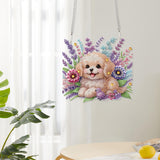 AiYuanzsh 5D Diamond Painting Hanging Pendant Kit with Chain, Cute Dog DIY Crystal Rhinestone Diamond Art Suncatcher Ornament for Window, Door, Wall, Home Decor Gift (25.2x23.8 cm) AiYuanzsh