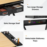 DlandHome Adjustable Drafting Table Craft Table Drawing Desk Hobby Table Writing Desk Studio Desk with Drawers, Angle Adjustable Top,UT-DT1027 DlandHome