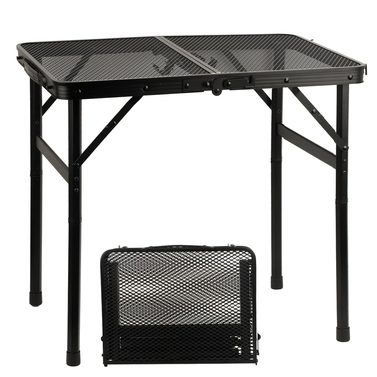 COSYAWN Folding Grill Table, Small, Aluminum, Lightweight, Portable, Height Adjustable, Outdoor Picnic Table, 22.3x15.8x10.7/22.3 inches, 88 lbs Load Capacity COSYAWN