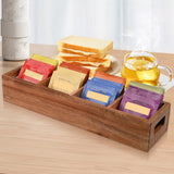 Chicvilla Acacia Wood Tea Bag Organizer with 4 Slots – Tea Bag Holder and Tea Organizer, Sugar Packet Storage for Countertops Chicvilla