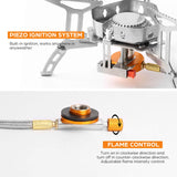 Odoland 3500W Windproof Camp Stove Camping Gas Stove with Fuel Canister Adapter, Piezo Ignition, Carry Case, Portable Collapsible Stove Burner for Outdoor Backpacking Hiking and Picnic Odoland