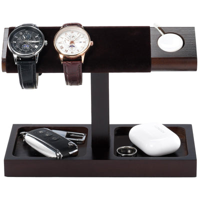 ProCase Wood Watch Display Stand Holder for Men, Wristwatch Tower with T-Bar Design, Hanging Watch Rack, Wooden Wrist Watch Tree