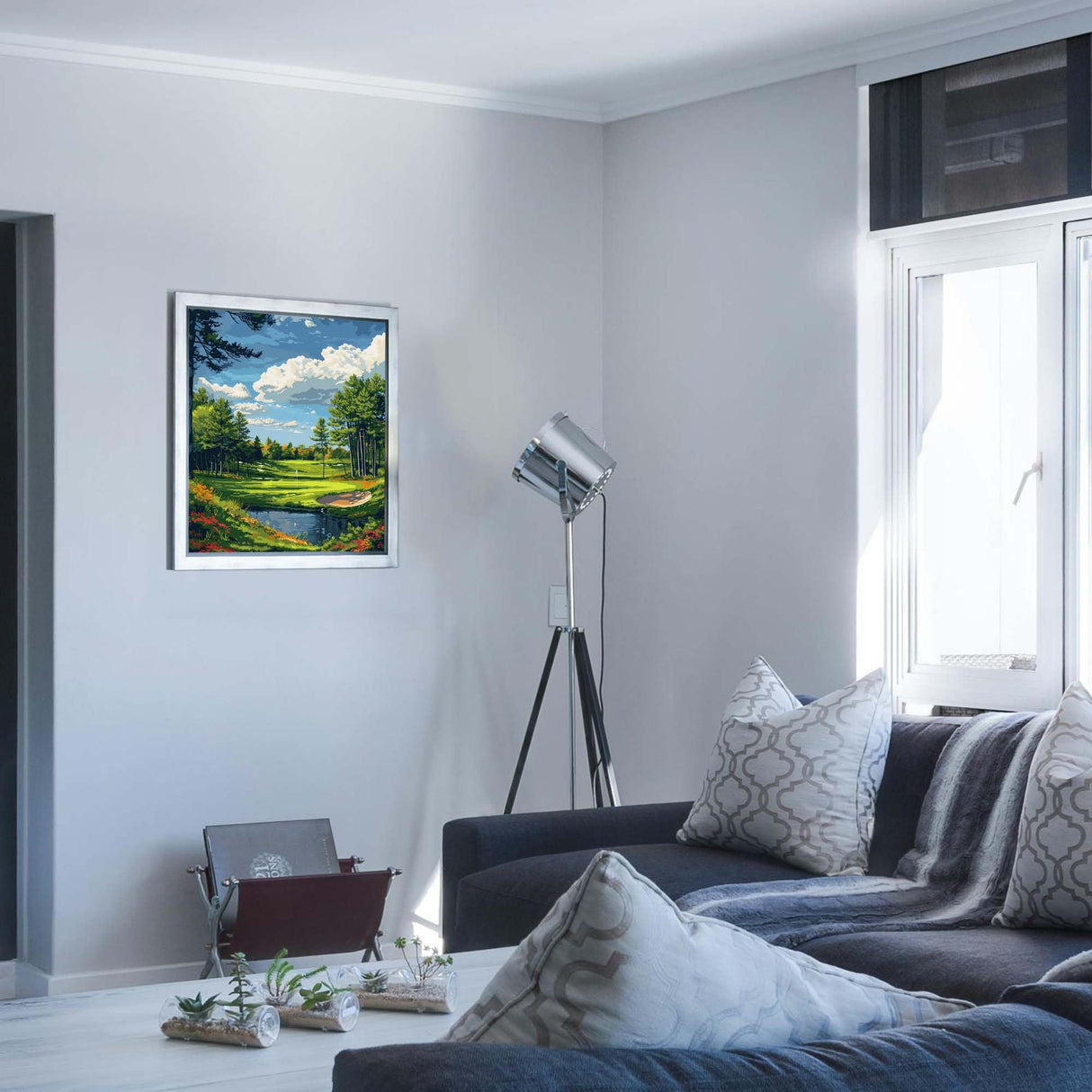 ARNLRDYA Golf Course Paint by Number Kits for Adults, Forest Grassland Landscape Paint by Numbers for Beginner, Lake and Blue Sky Acrylic Paint Oil Painting Gift Unframe for Home Decor(16×20inches) ARNLRDYA