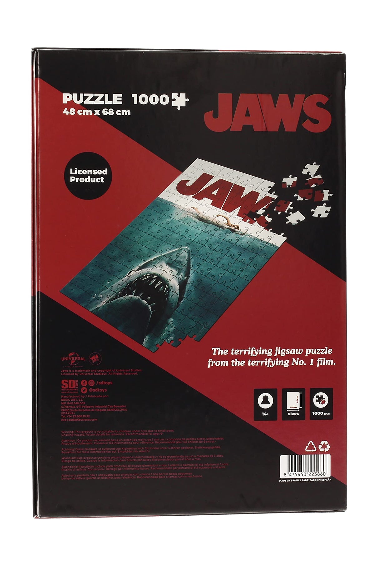 Jaws Movie Poster 1000 Pc Puzzle SD TOYS
