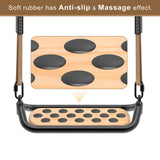 Dolibest Wooden Swing Seat, Outdoor Tree Swings for Adults and Kids, Comfortable and Non-Slip Swing Seat, Heavy Duty Steel Tubing Structure with Adjustable Rope, 58-80 inch, 500 LB Capacity Dolibest