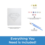 AQUARIUS Superman Logo Art by Numbers Mini - 8.5 x 11 in - Superman Retro Themed Paint by Number for Adults & Kids - DIY Color by Number Paint Kit for Beginner - Officially Licensed AQUARIUS