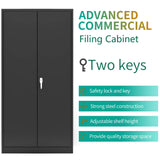 CuisinSmart Metal Storage Cabinet with 2 Doors, Utility Cabinet Locking Garage Cabinet with 5 Adjustable Shelves, 71" Storage Locker for Home, Garage, Office Black CuisinSmart