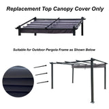 Retractable Pergola Canopy Waterproof, Pergola Replacement Canopy for 10x10 FT Pergola, Durable and Sun-Protection Pergola Shade Cover for Shade and Rain (Gray) ANTSKU